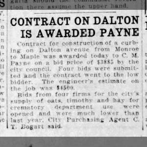 Contract On Dalton Awarded To Payne Spokane Chronicle
Spokane, WA · Thurs, Sept 27, 1923