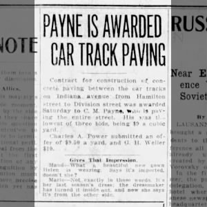 Payne Is Awarded Car Track Paving Spokane Chronicle
Spokane, WA · Mon, May 14, 1923